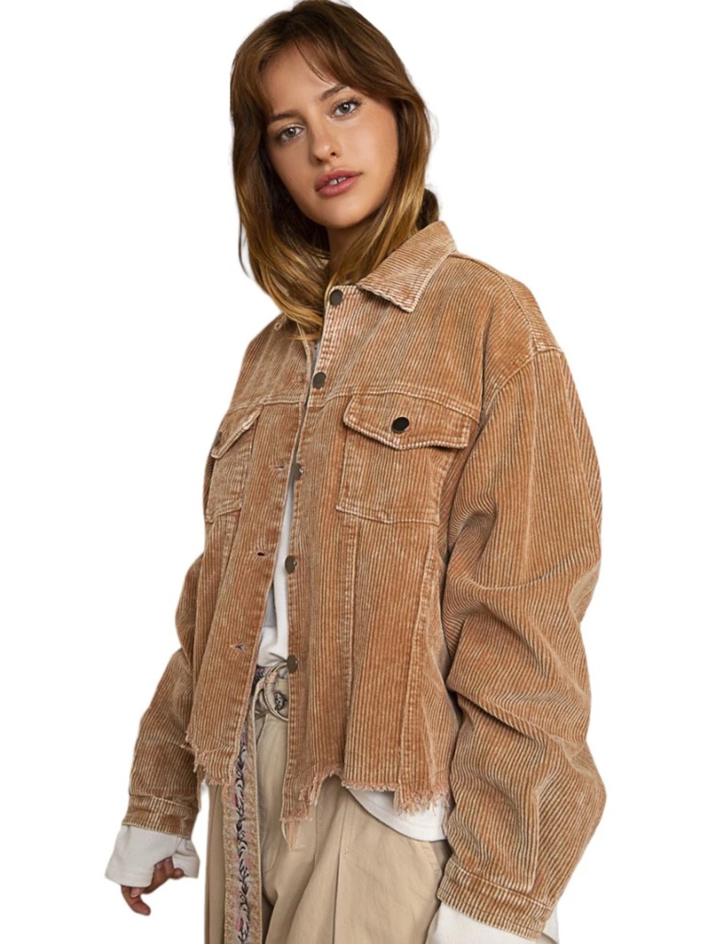 POL Corduroy Cropped Jacket